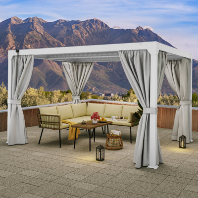 13 Ft. W x 10 Ft. D Aluminum Pergola with Canopy