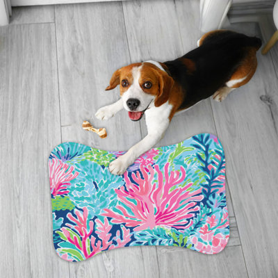 Preppy Reef Patterns - 1 Piece Bone Shape Feeding Mat