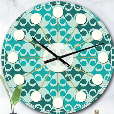 Abstract Retro Geometrical Design VI - Mid-Century Modern wall clock