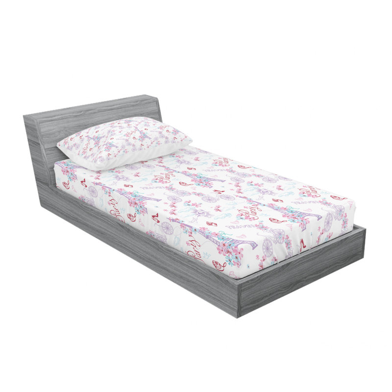 Microfiber Sheet Set, Twin Sheet Set with Fitted Sheet
