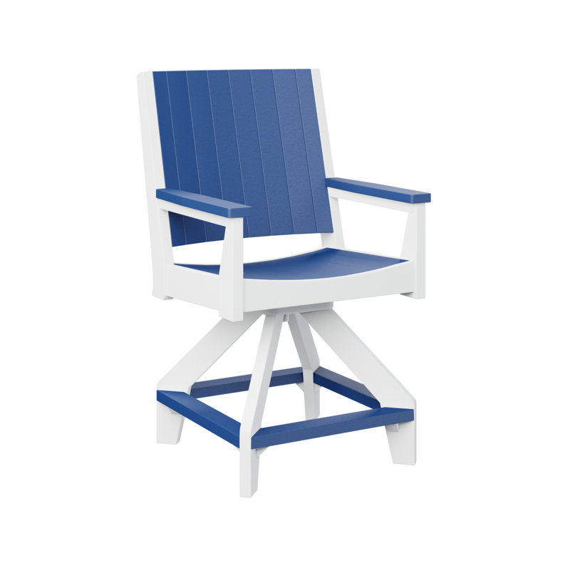 Fauteuil de comptoir pivotant Berlin, Bleu pacifique, 21.5"