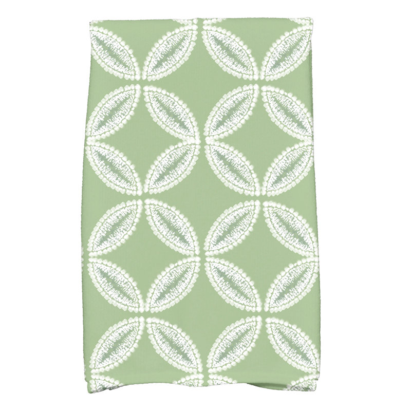 Daedrian Patterned Poly Twill Tea Towel, Green