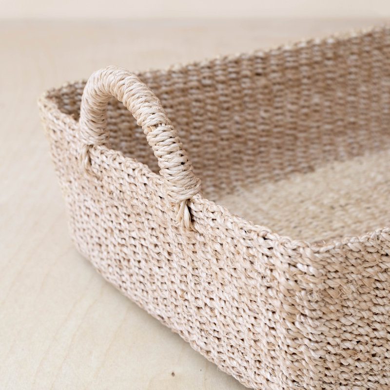Natural Rectangle Tray with Handles