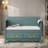 Retro Bench With Removable Cushion, Hidden Storage Space, Brass Handles And Intricate Carved Accents-675367687