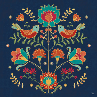 " Folk Floral II Dark " by Veronique Charron