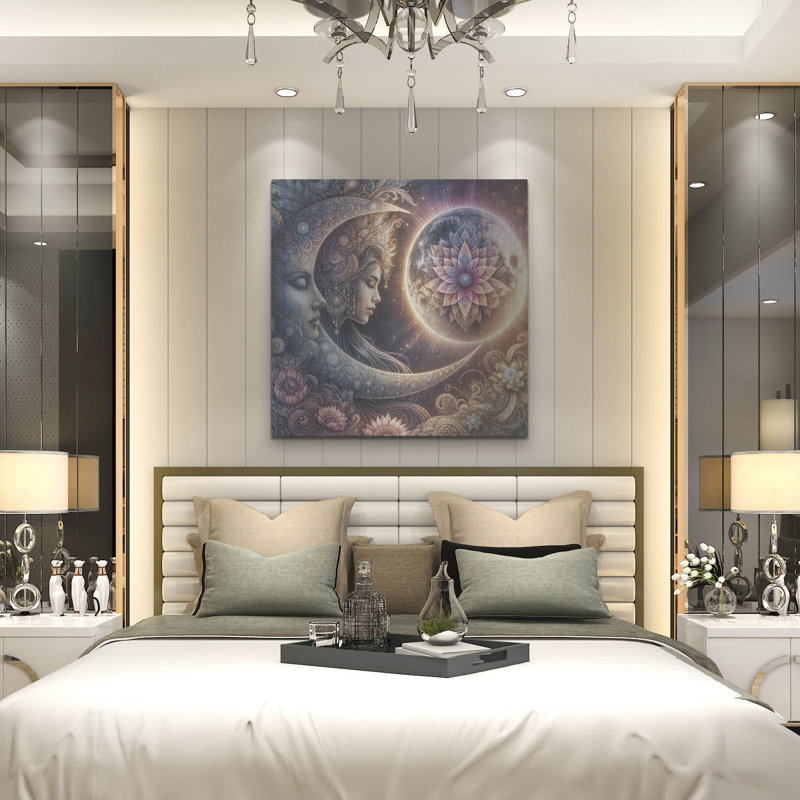  «Peacefull Moon» par Rey Klimt, art mural en métal, 36 po x 36 po, H 36 po x l 36 po