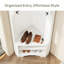Arbre d'entrée minimaliste avec banc à chaussures et porte-manteau - armoire de rangement d'entrée noire, l 29,5 po x H 71,6 po-692888675