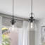 Luminaire suspendu noir pour îlot de cuisine 2 pièces, luminaire suspendu Farmhouse, luminaire suspendu industriel en verre transparent, luminaire suspendu de cuisine de 6,5 pouces au-dessus d'un îlot de cuisine-119562798