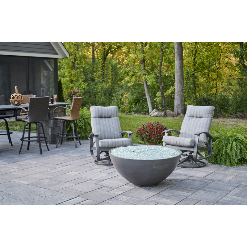 Cove Round Concrete Smokeless Fire Pit Table, Midnight Mist