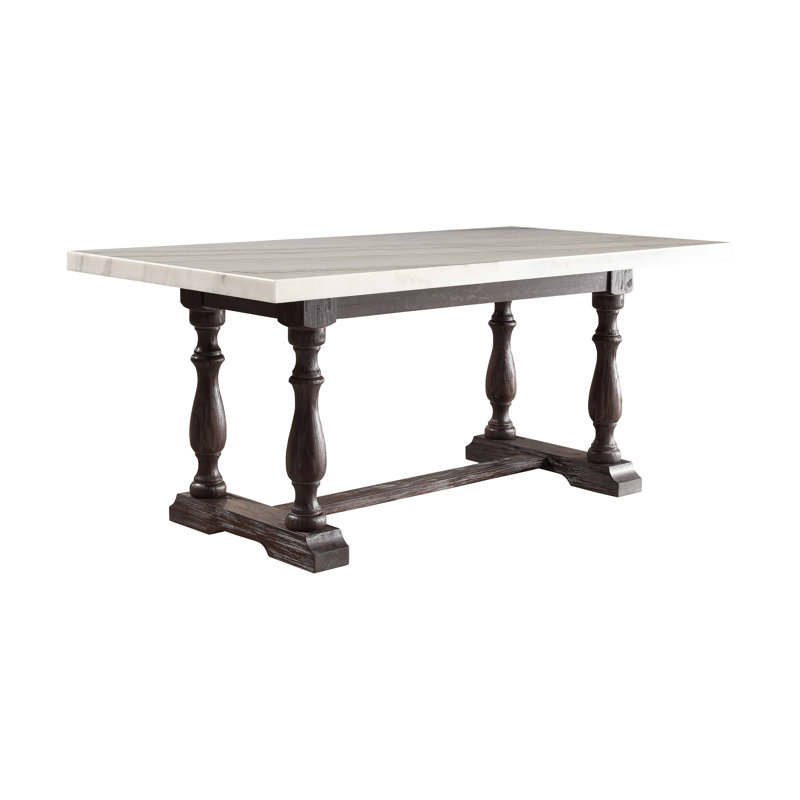 Flovilla Rectangular Marble Top Dining Table, 31" H x 72" W x 38" D