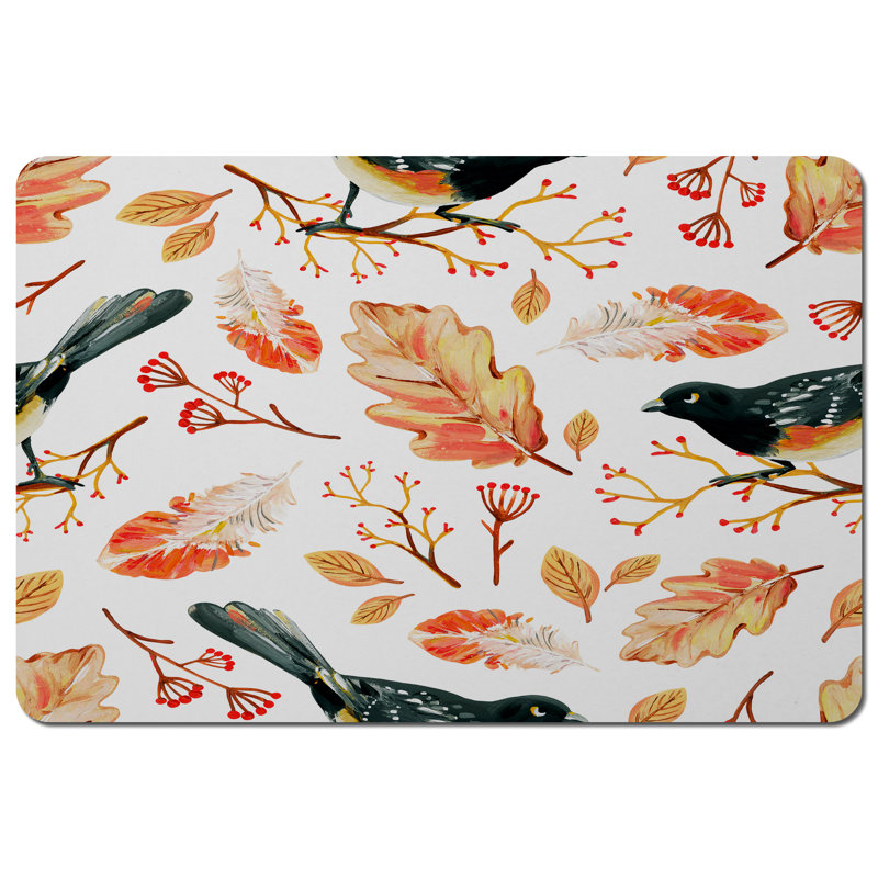 Jeneva Polyester-Coated Hardboard Floral Rectangle Placemat