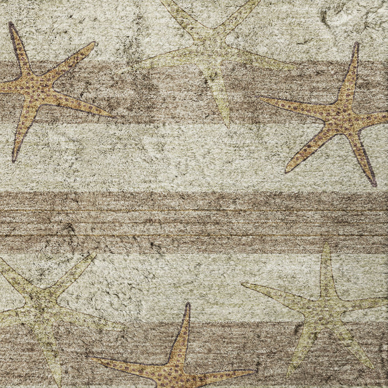 Tapis à poil long de qualité supérieure lavable à la machine Dream Star ADS191, Tanné, 5 pi x 7 pi 6 po
