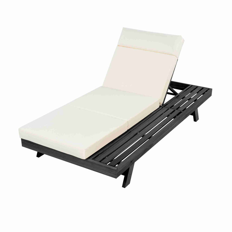 Ensemble de chaises longues, Beige, Noir