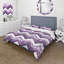 Ensemble de housse de couette mauve blanc à chevrons Bliss - Mid-Century-109174799