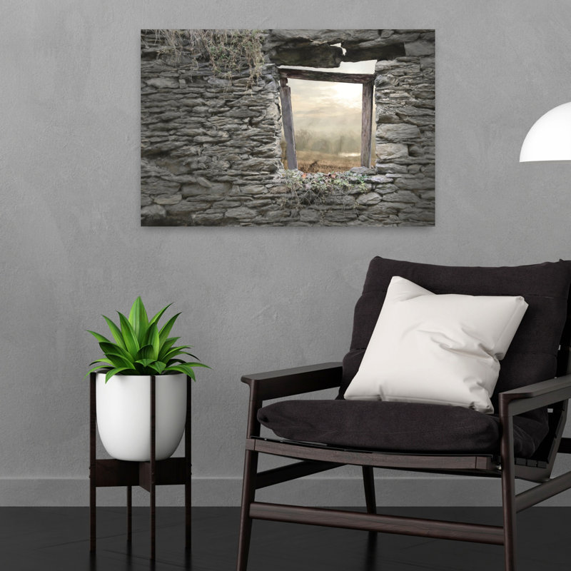 Oubli de paysage rustique abstrait, lierre, plante, paysage, nature, H 16 po x l 24 po