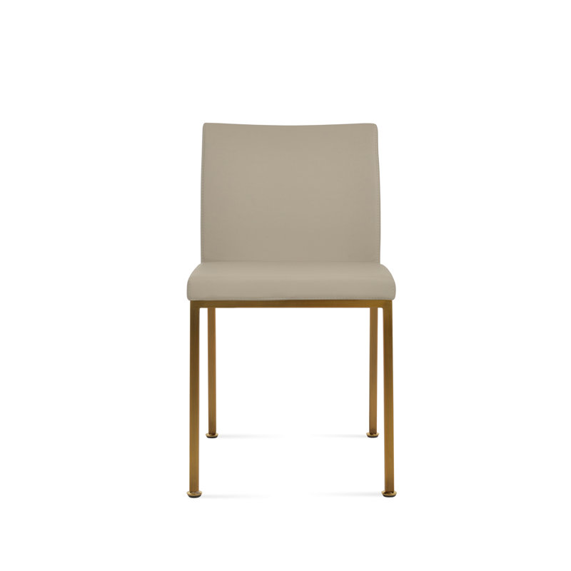 Chaise d'appoint Aria, Laiton, Similicuir os