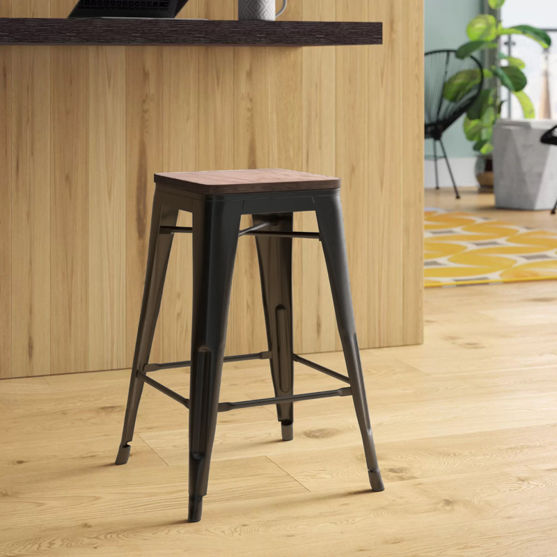 Hartung Counter Stool, Counter Stool (24” Seat Height), Black