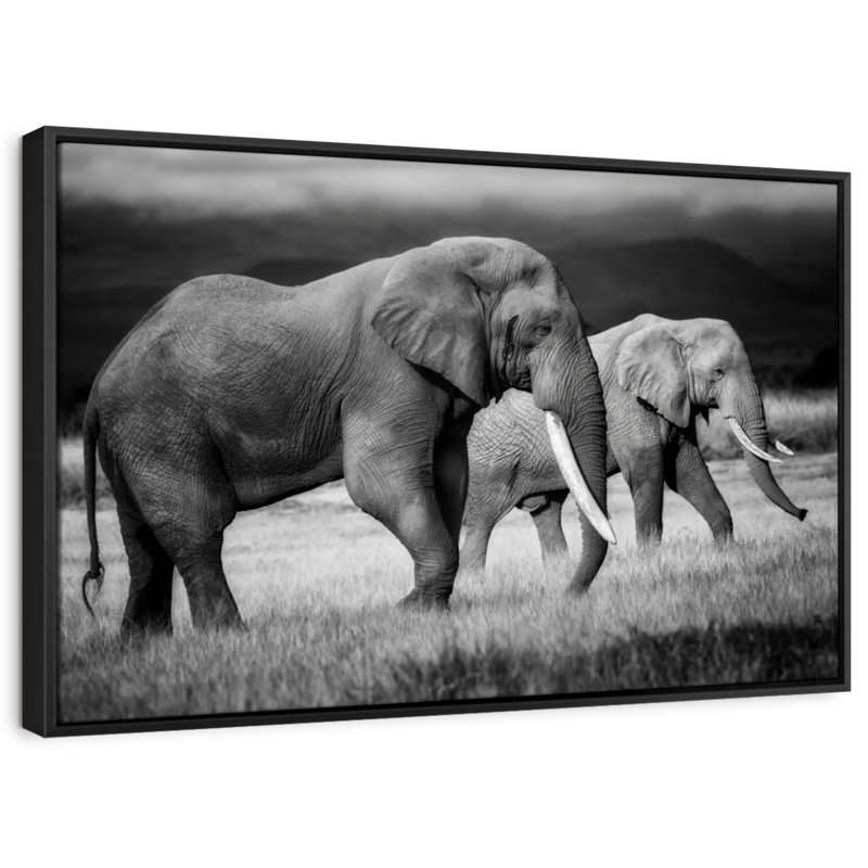 Animal "Art mural des éléphants du Kenya", H 9 po x l 13 po