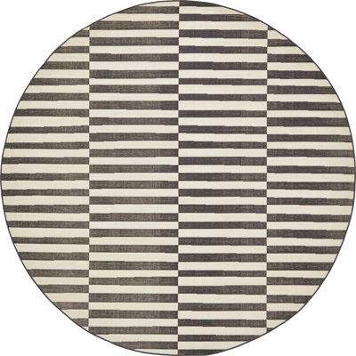 Tapis rayé ivoire / noir Arzilla