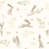 Springtime for Bunnies 33' L x 20.5" W  Wallpaper Roll