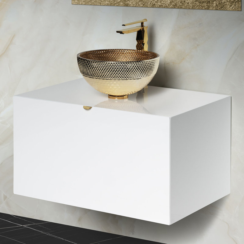 Mia 30.0 '' W Single Vanity, White, White