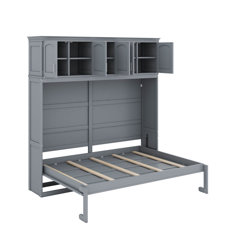 Lit escamotable double avec armoires supérieures