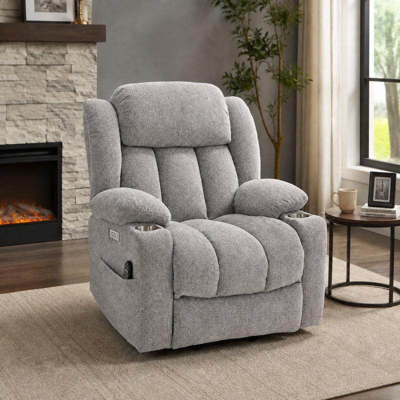 Azelle  Power Lift Chair Recliners Infinite Position with Massage,heat,cup Holder, Navy