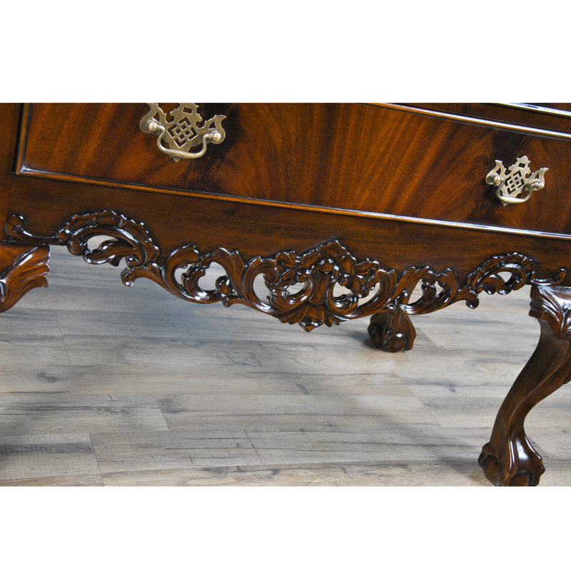 Victorian Mahogany Ball and Claw High Chest with Carved Legs