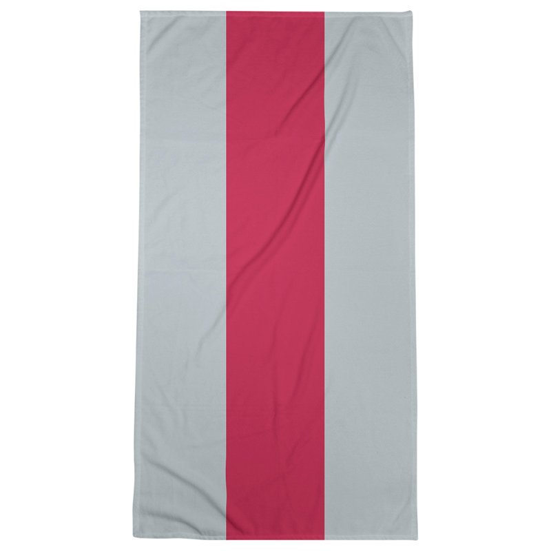 Cotton Blend Lightweight Bath Towel, Silver/Red