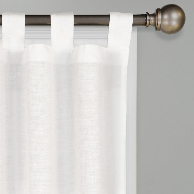 Barretti Sheer Curtain Pair, 30" W x 84" L, White