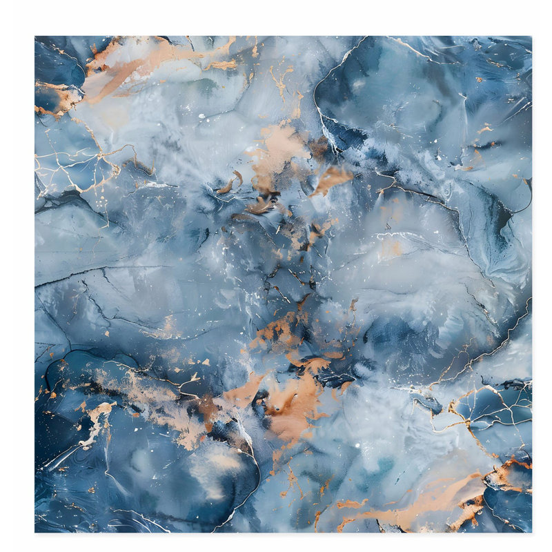 «Abstract Blue Geode VI», reproduction d'art moderne sans cadre, H 10 po x l 10 po
