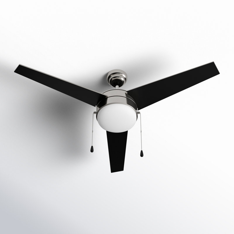 Zagreb 52'' Ceiling Fan with Light Kit, Silver