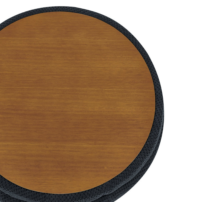 Table basse ronde avec rangement 25 pouces, Noir