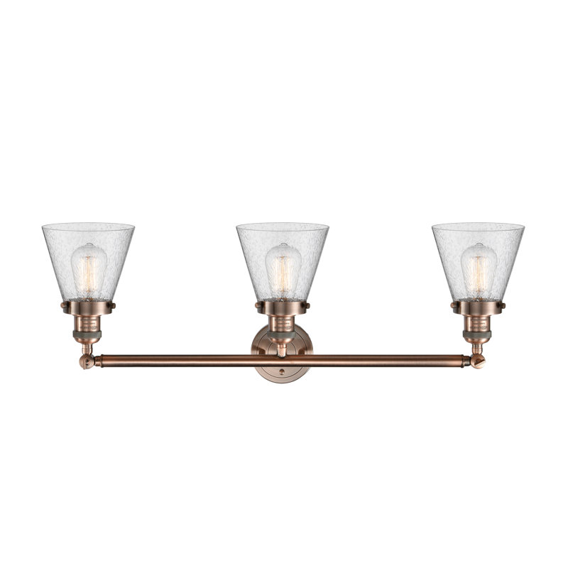 Éclairage pour meuble-lavabo 3 lumières Shauna Cone, DEL, Cuivre antique