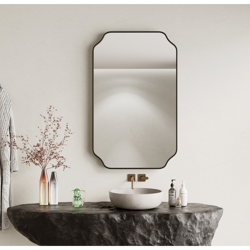 Miroir mural irrégulier, Noir, 36 po x 24 po