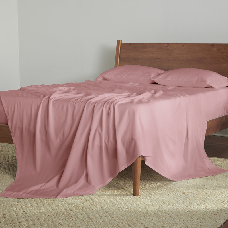 Ensemble de literie en coton Bedgear - séchage rapide - respirant - draps soyeux, Rougir