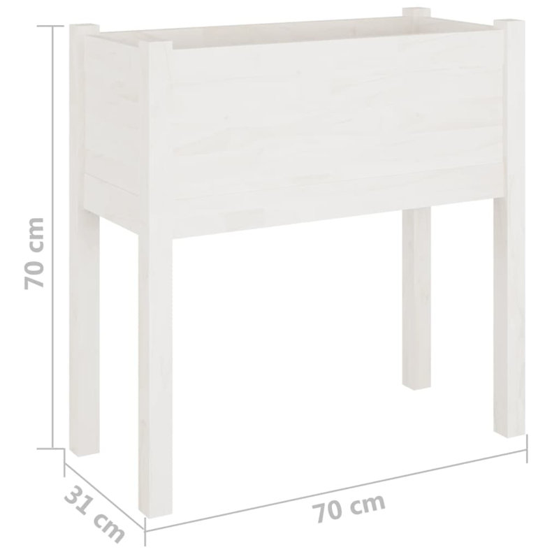 Wood Pot Planter, 27.6" H x 27.6" W x 12.2" D, White