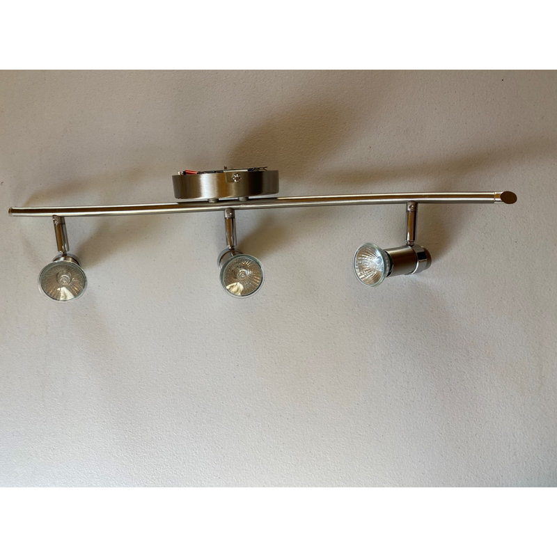 3 Light Track Light In Satin Nickel Finish And Chrome Heads