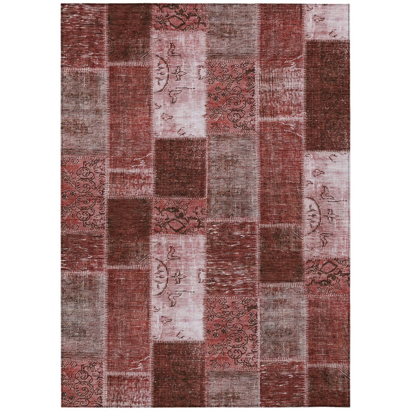 Tapis intérieur lavable 8 pi x 10 pi patchwork rosé