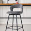 Swivel Upholstered Bar Stool with Iron Frame-1544208726