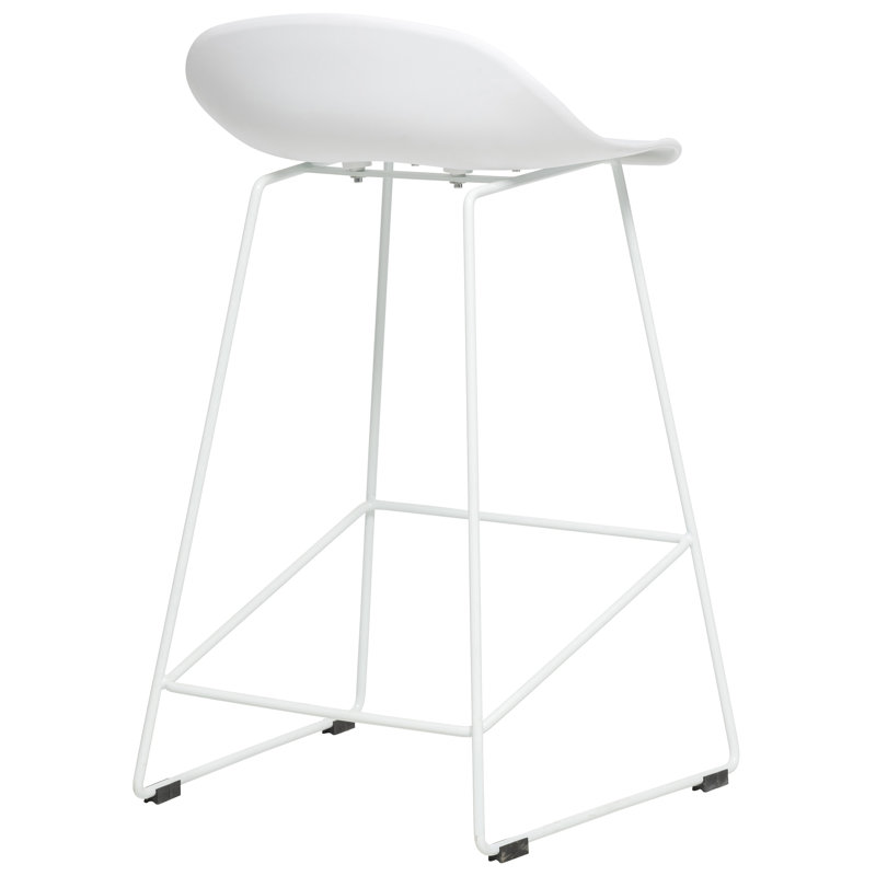 Meine Counter Stool with Metal Frame, White