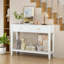 Console avec tiroirs, table d'appoint étroite en bois avec canapé et tablette de rangement