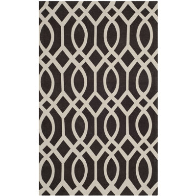 Tapis géométrique en coton tissé à la main Holsworthy Cedar Brook