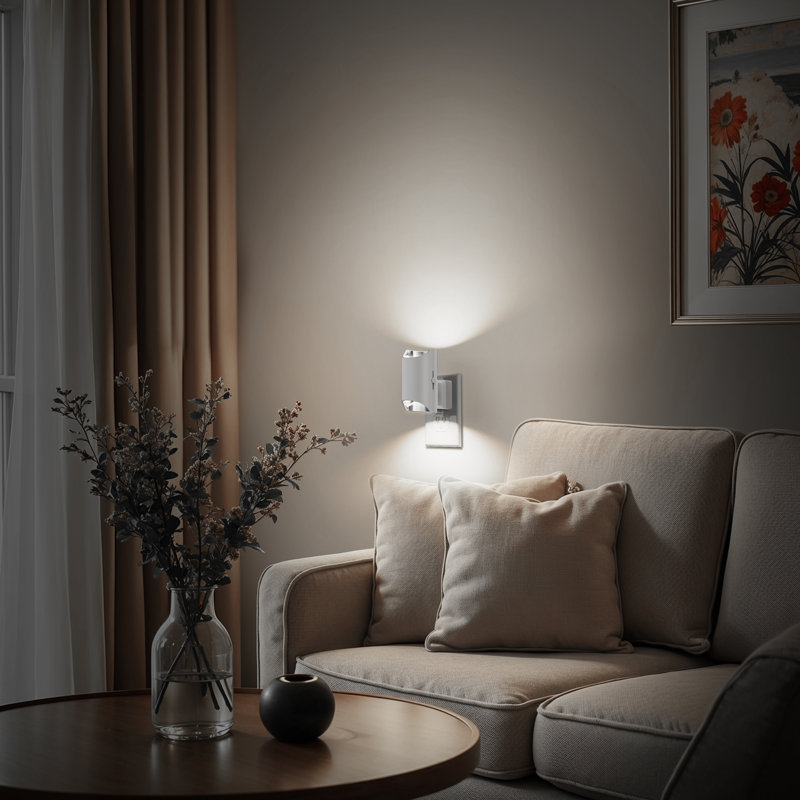 White Chrome Cylinder Plug-In Dimmable Night Light 5000K