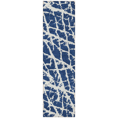 Tapis de couloir intérieur et extérieur bleu 8 pi