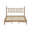 Lit plateforme en bois avec tête de lit en forme de gourde, style rétro et support en lattes de bois