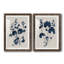 Bleu marine et feuilles de lin II - ensemble de 2 reproductions d'art sur papier encadré-1462973634-1462973633
