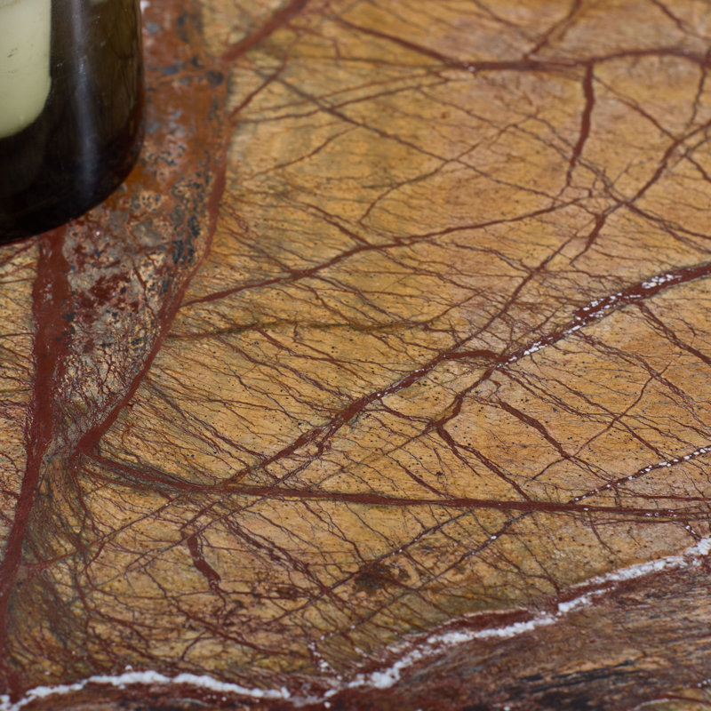 Adriano 12" Marble Accent Tabl, Brown/Beige
