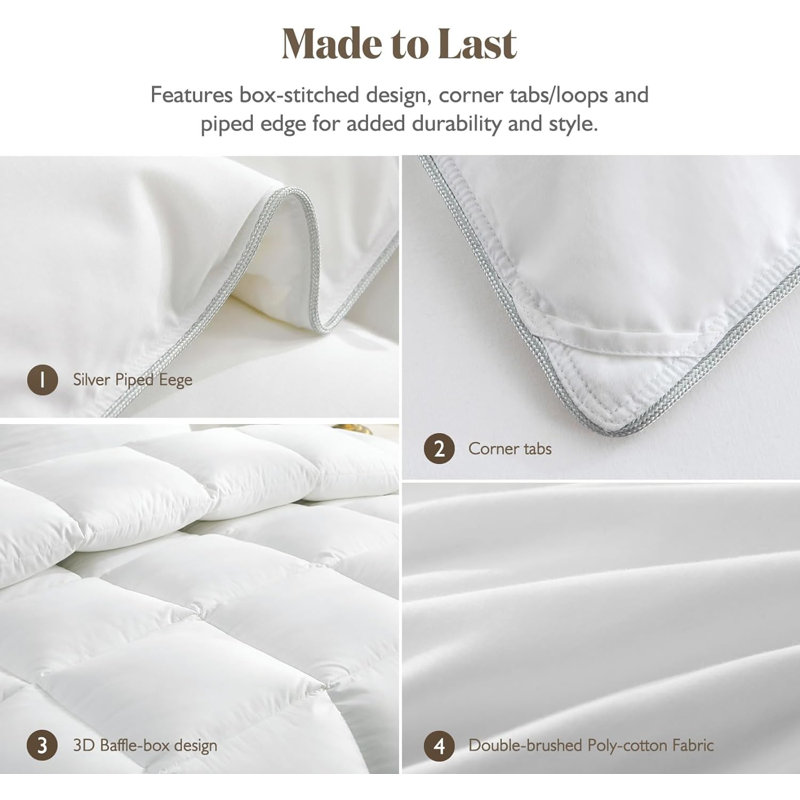 All Season  750FP Down Comforter Duvet Insert, King