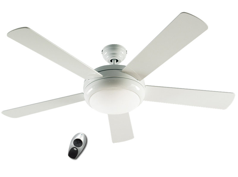 132cm Ceiling Fan, Lacquered White with Lacquered White Blades